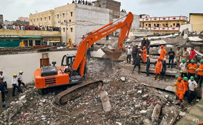 7 Killed In Surat Building Collapse, Bodies Pulled Out Of Debris Overnight