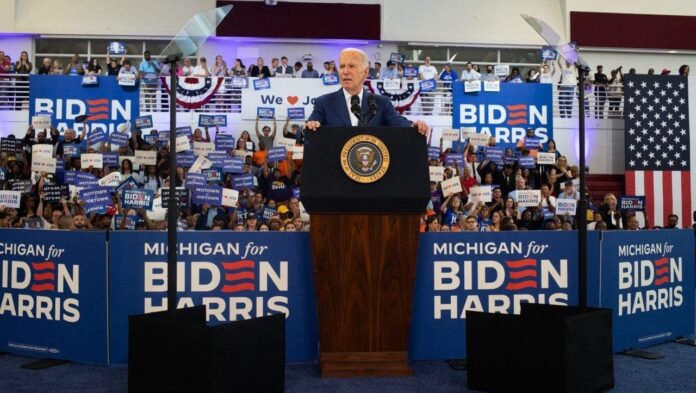 Biden rejects calls to resign at Detroit rally amid cheers of 'Don't you quit'