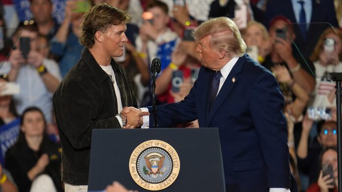 Giants QB Jaxson Dart faces more backlash for introducing Trump at event
