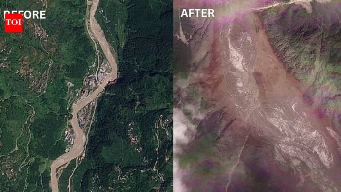 Before and after: Satellite images show how Nepal’s green mountainside turned into debris field
