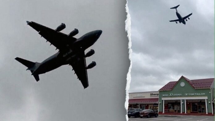 US military plane seen making a landing at Moscow's Vnukovo airport