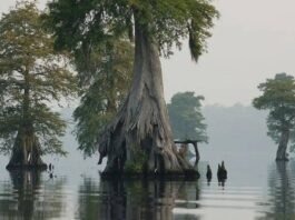 Virginia installed 46 water-control structures across 150 miles of old drainage ditches to re-wet a swamp; restored peat now traps 200,000 metric tons of carbon a year