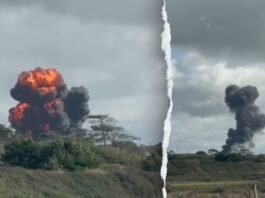 RAF pilots eject from Hawk T2 before fiery training jet crash in Wales RAF pilots eject from Hawk T2 before fiery training jet crash in Wales